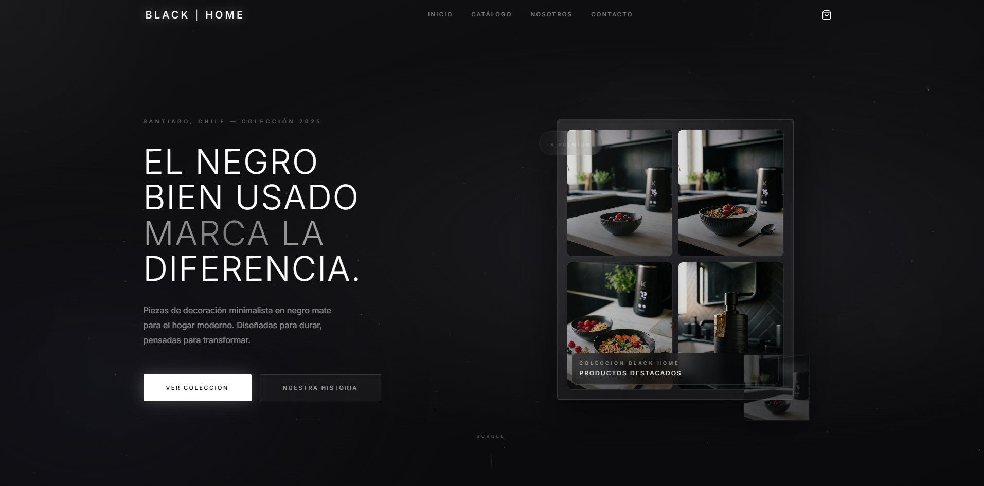 Preview de Blackhome - Landing page con catalogo y carrito de compras